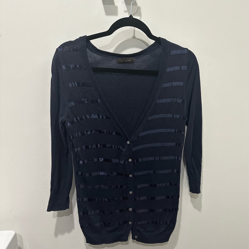 The limited blue sparkle striped cardigan